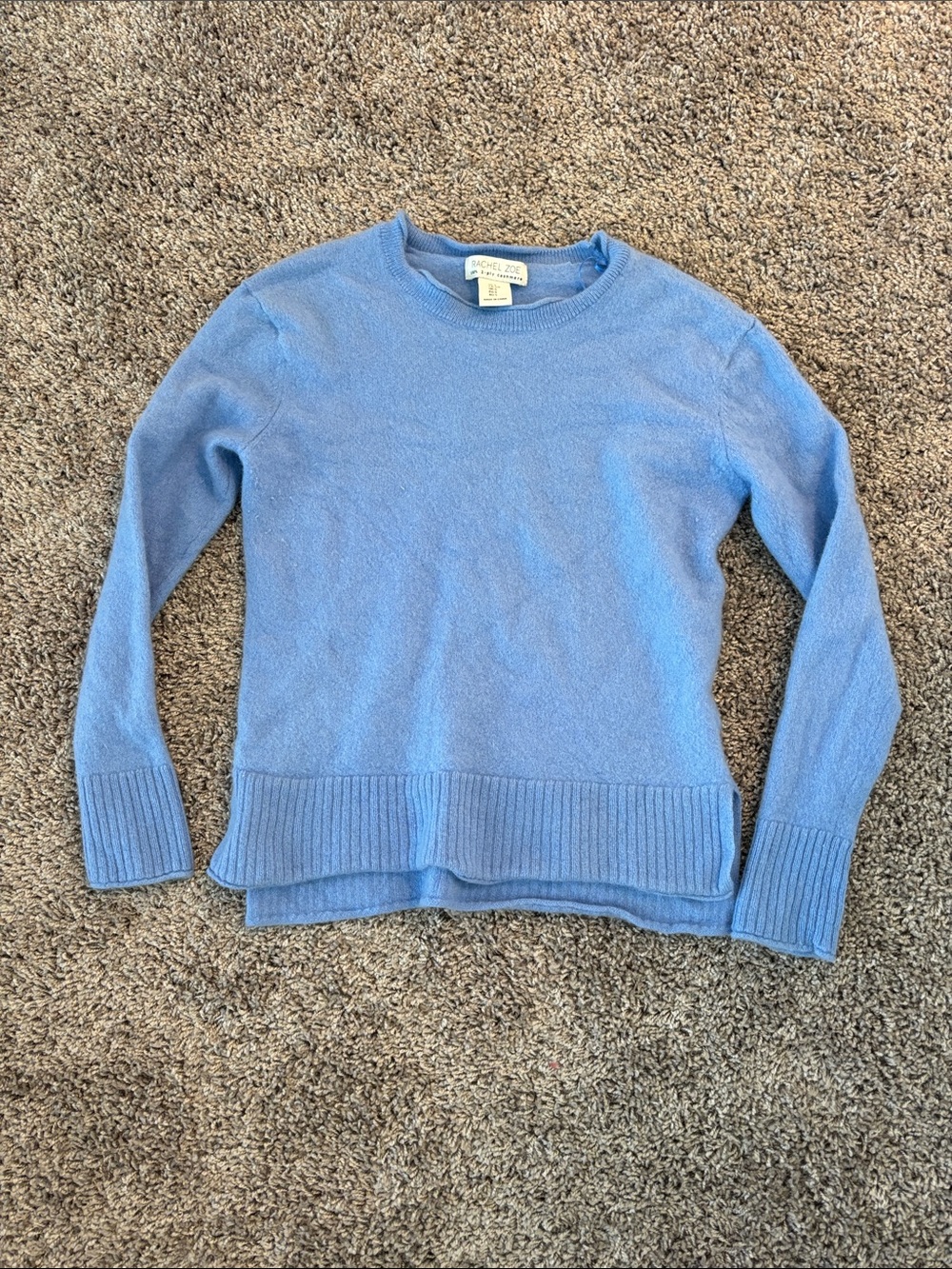 Rachel Zoe 100% Cashmere Sky Blue Crewneck Sweater